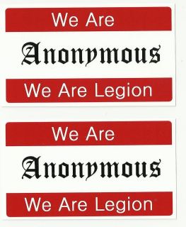   Anonymous Vinyl decal sticker Occupy 99% 4Chan Anon Guy Fawkes Mask