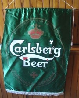 1987 Bar Advertising Lithograph Banner Carlsberg Beer Imported by 
