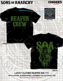 NEW 2012 SONS OF ANARCHY REAPER CREW LUCKY CLOVER IRELAND 2 SIDED 