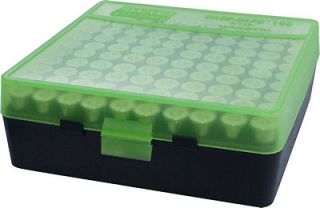   ™ New MTM Plastic Ammo Box 100 Round 38/357 P100 3 16T Green/Black