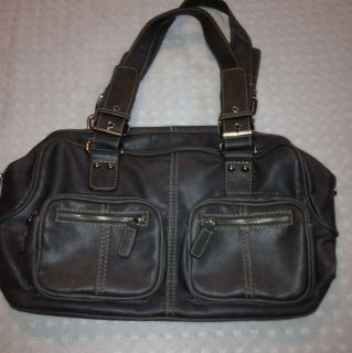 Brand New Large Gray Leather Aldo Designer Handbag Purse (H)