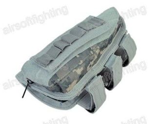 Airsoft Rifle Stock Ammo Pouch Cheek Leather Pad B ACU