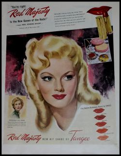VTG Nov 1952 Magazine Advertisement/ Print Ad TANGEE Red Majesty Lip 