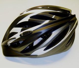 Uvex Sport Boss CC MTB Cycling Helmet Black/Dk Silver/White Sz M/L (55 