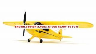 RC Airplane J3 PIPER CUB BRUSHLESS 2.4GHz 4CH RTF w/ LiPo & Charger 42 
