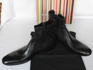 BRAND NEW PAUL SMITH Black Dip Dye Leather TIMUR Boots UK 11 RRP £ 