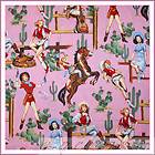 BonEful Fabric FQ Alexander Henry Country Cowgirl Retro Pin Up Girl 