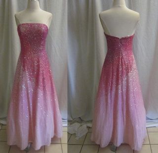 GORGEOUS SILK SEQUINS COUTURE BY ADAGIO BELLA FORMAL PROM WEDDING 