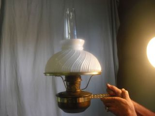 Vintage Aladdin Nu Type B Wall Mount LAMP Caboose Milk Glass Puffy 