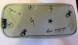 BRAND NEW AGNES B LIGHT APPLE GREEN COSMETIC BAG BY CATHAY PACIFIC