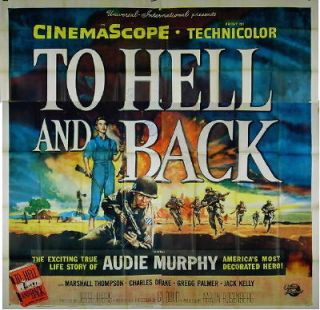 TO HELL AND BACK 1955 Audie Murphy US 6 SHEET POSTER