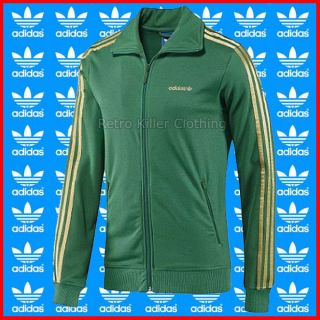 Adidas Originals Beckenbauer Sport Green Gold Mens Tracksuit Top Rare 