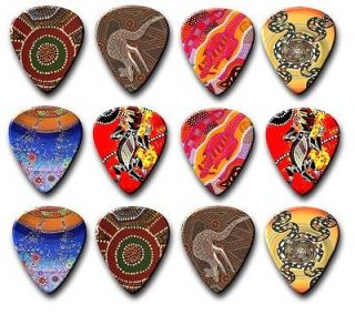 12 Aboriginal Artwork Plectrums Custom Guitar Picks