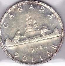 CANADIAN 1954 SILVER DOLLAR .800 silver