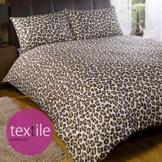 Leopard Chocolate Brown Classic Animal Print Duvet Quilt Cover Bedding 