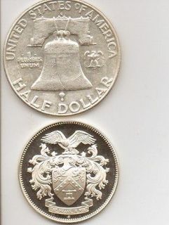 1963   Franklin Half Dollar + Sterling silver 1976  Franklin Mint 