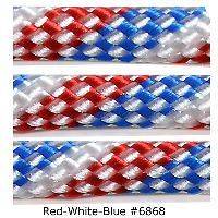 550 Paracord Mil Spec Type III 7 strand parachute cord Red/White/Blue 