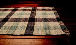 Homespice Cotton Providence Brown Blue Beige Woven Fringed Rag Rug