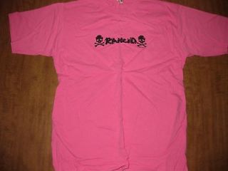 RANCID juniors XL pink crossbones T shirt punk rock 2001 Operation Ivy