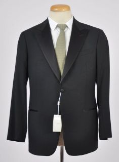 Authentic $1950 Armani Collezioni 100% Wool Black Tuxedo Blazer US 42S 