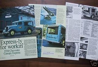 34 1934 Chevrolet Canopy Express Pickup Truck Info