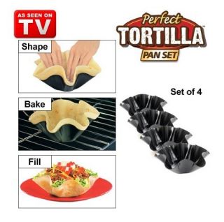   Original Tortilla Pan Set of 4 moulded pan taco bowl AS SEEN ON TV