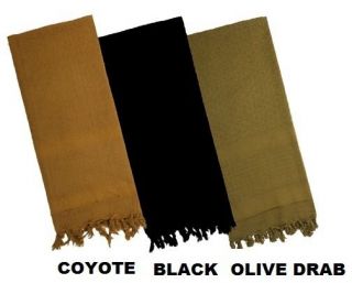 Solid Color Shemagh Tactical Desert Scarf Olive Drab Black or Coyote 