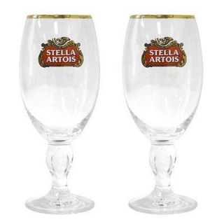 Set of 2 Stella Artois Chalice Glass Glasses 33CL New in Box Fast 