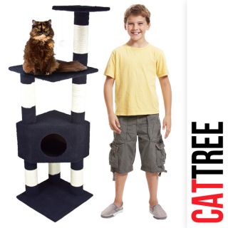 New Cat Tree 4 Level Condo Furniture Scratching Post Pet House w/ Toy 