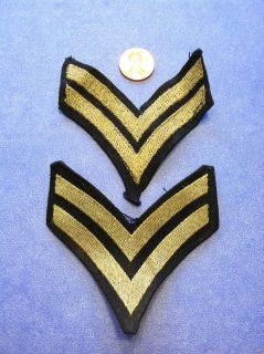 Vintage WWII Original US Army Forces Chevrons Corporal WW2 Set of 2