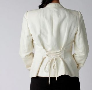 Armani Collezioni Linen Single Button Jacket w/ Corset detail in the 