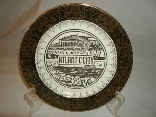  Gold, 22 Karat Gold, Atlantic City Souvenir Collector Plate, 7 3/8