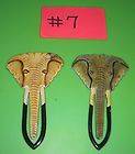 Hand Painted Bookmarkers, Two Wooden Elephant Heads. Vintage Style, #7