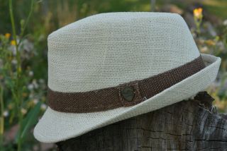 New Pamoa 100% Linen Weaved Summer Fedora with Brown Band Trilby Hat