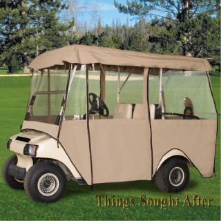   GOLF CAR ENCLOSURE 4 Sided Four Person Cart Cover Roof Windshield Door