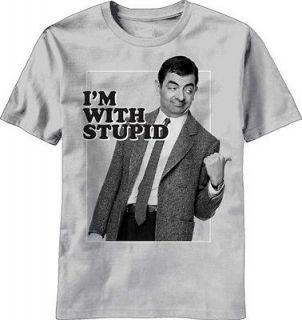 Mr. Bean Im With Stupid Adult Funny TV Show T Shirt Tee