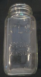 Vintage ATLAS MASON JAR Special Mason 9 1/2 Tall Great Condition