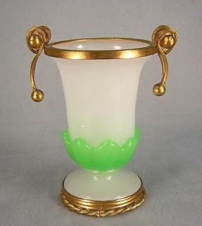 19c French Opaline Vase Baccarat Gold Dore Ormolu Crystal Grand Tour 