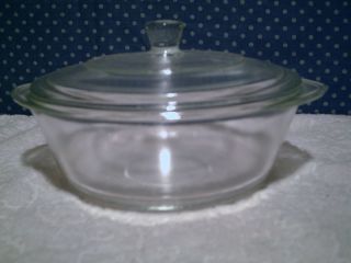 Glasbake Clear Glass 1 qt Covered Casserole Dish #J510