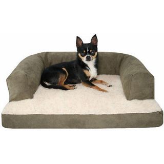 Large Dog Couch Pet Bed Cushion Washable Sleeping Sage Sherpa Foam 