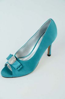NEW LADIES SEXY TEAL BLUE BRIDAL SHOE SIZE 3   8
