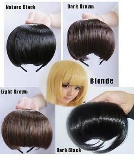 New Fashion Clip in on Bang Fringe Hair Extension Brown Black