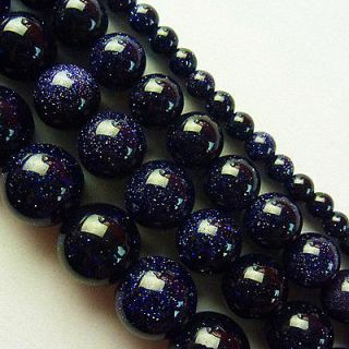   6mm/8mm/10mm/12mm/14mm Blue Sand Gemstone Round Ball Loose Beads 15.5