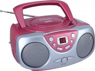 Sylvania PINK Compact Size Portable CD Player with AM/FM Radio Boombox