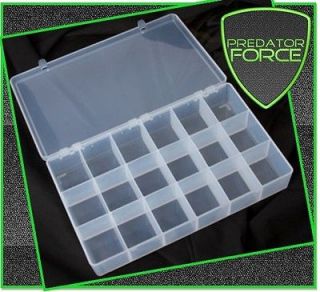 PREDATOR FORCE CLEAR PLASTIC FISHING TACKLE BOX QUALITY 18 COMPARTMENT 