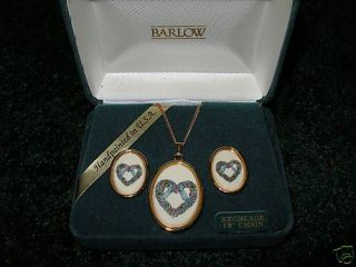 Barlow Designs Handpainted Pierced Earrings, Pendant & Necklace 