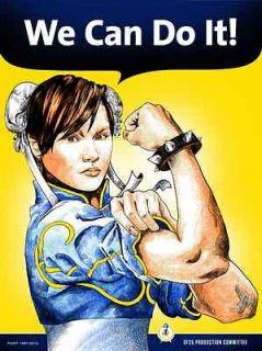   Rosie Riveter Feminist Poster Print Street Fighter Barrett Gamer Girl