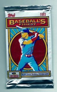 1993 TOPPS FINEST BASEBALL PACK FACTORY SEALED MLB 6 CARD PACK
