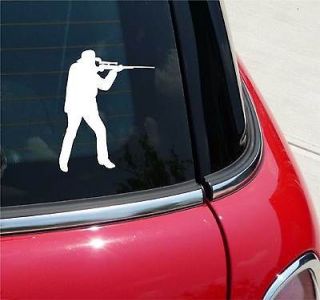 HUNTER 1 WITH RIFLE SCOPE HUNT HUNTING GRAPHIC DECAL STICKER VINYL CAR 