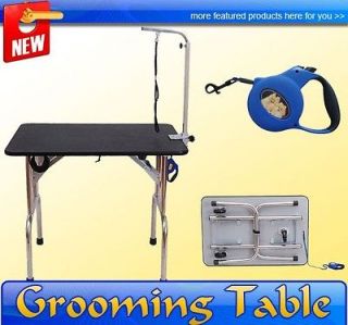 Pet Dog Grooming Table With Strap Support Portable Folding 360 Swivel 